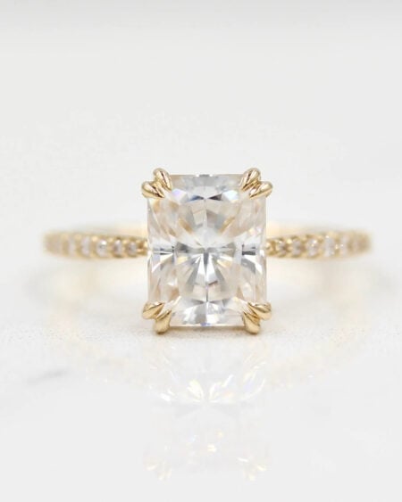 2ct Radiant Cut Double Claw Ring