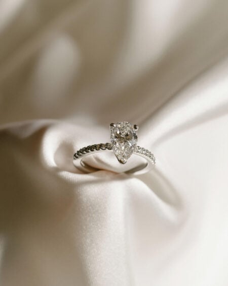 4ct Pear Moissanite Pave Rings