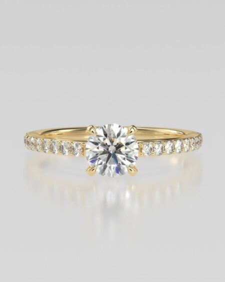 Round Moissanite Pave Ring