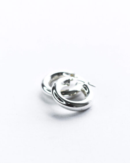 Mini Chunky Silver Hoops