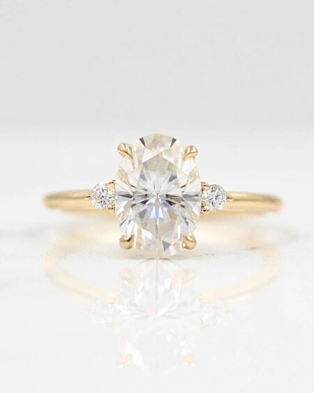 Oval Moissanite Trilogy Ring