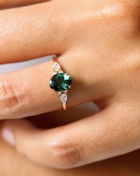 Cluster Oval Moissanite Ring