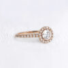 Moissanite Halo Engagement Ring Rose Gold
