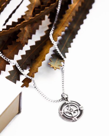 Compass Necklace With Diamond
