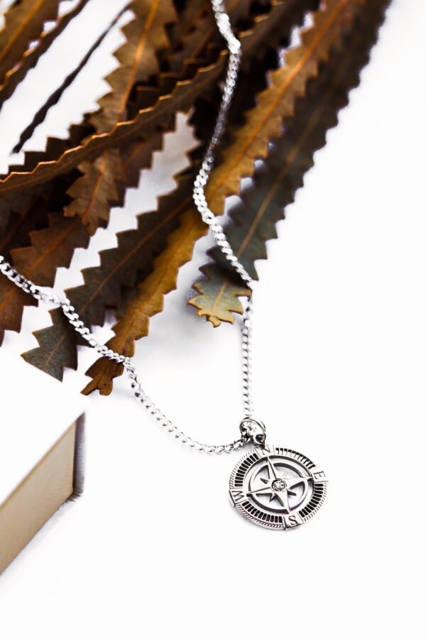 Compass Necklace With Diamond