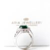 Filigree Green Halo Silver CZ Ring