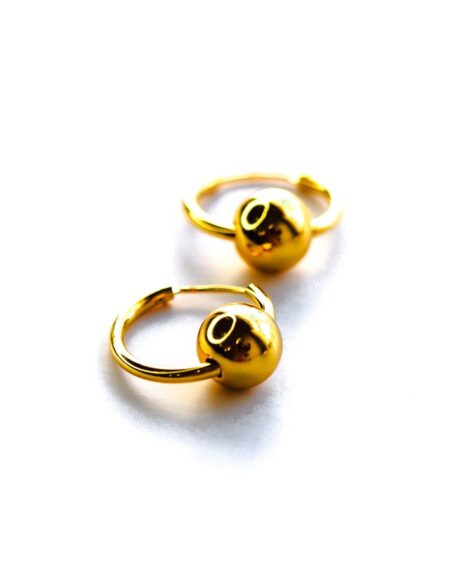 Gold Plated Abstract Ball Hoop Earrings
