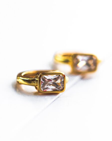 Gold Plated Baguette Studs