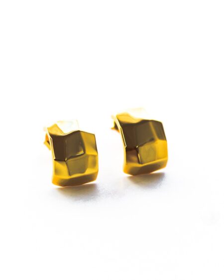 Gold Plated Molten Stud Earrings