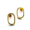 Gold Plated Oval Hoop Earrings AJP