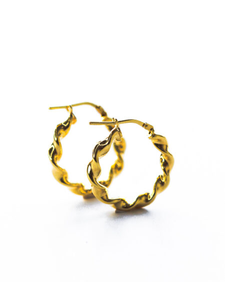 Gold Plated Twist Hoop Earrings