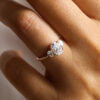 Moissanite Oval Trilogy Ring
