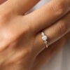 Round Pear Moissanite Trilogy Ring South Africa