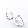Silver Abstract Twist Earrings