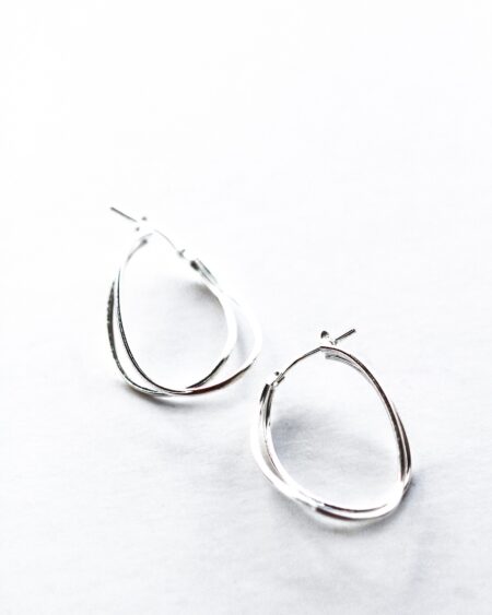 Silver Abstract Twist Earrings