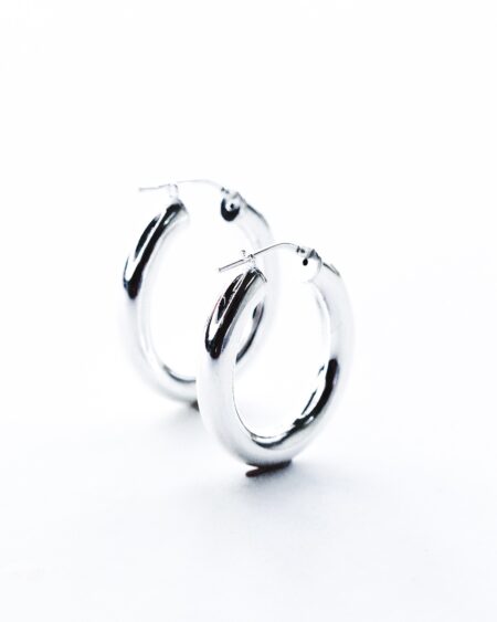 Silver Oval Hoop Earring