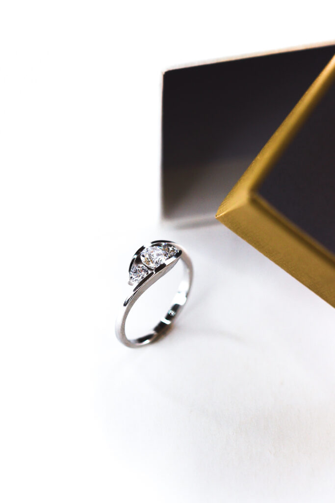 Trinity Swirl Engagement Ring