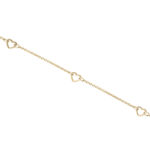 5 Heart Link Bracelet Gold