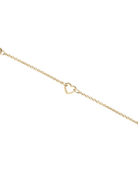 5 Heart Link Bracelet Gold