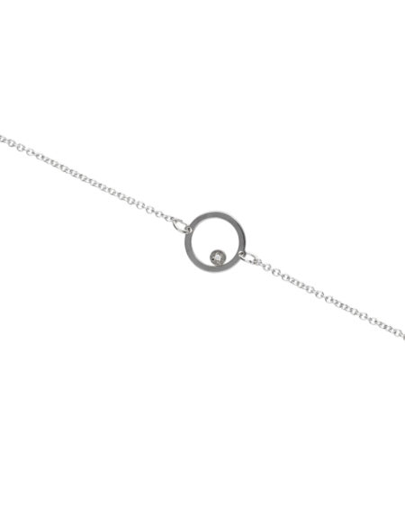 Circle Diamond Bracelet Silver