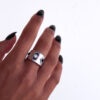 Custom Sterling Silver Bezel Blue Statement Ring