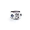 Custom Sterling Silver Bezel Blue Statement Ring-2