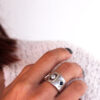 Custom Sterling Silver Bezel Blue Statement Rings