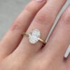 Double Hidden Halo Oval Ring