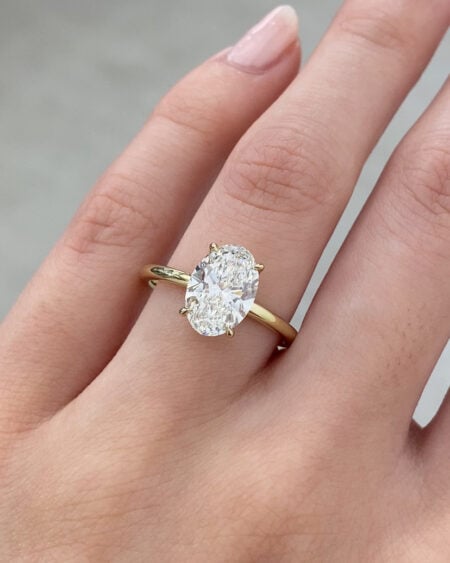 Double Hidden Halo Oval Ring