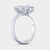 Double Hidden Halo Oval Ring White gold