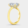 Double Hidden Halo Oval Ring Yellow Gold