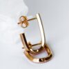 Gold Knife Edge Stud Earrings