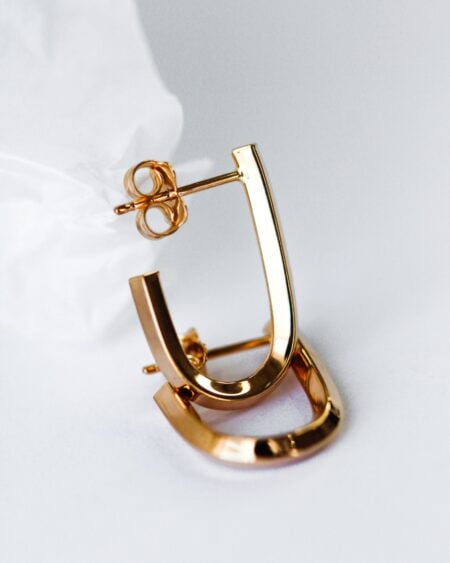 Gold Knife Edge Stud Earrings