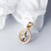 Two-Tone Nautical Compass Pendant