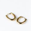 Gold Oval Huggie Earrings