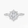 Halo Moissanite Engagement Rings White Gold