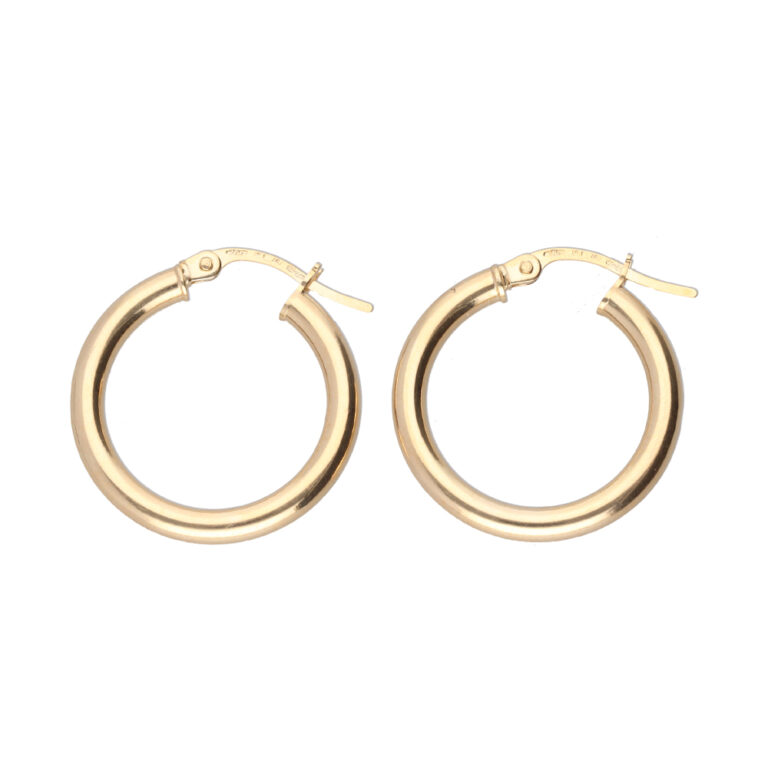 The Medium Clear Hoop Earrings in Gold (Pierced) main image 0
