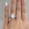 Oval Moissanite French Pave Ring