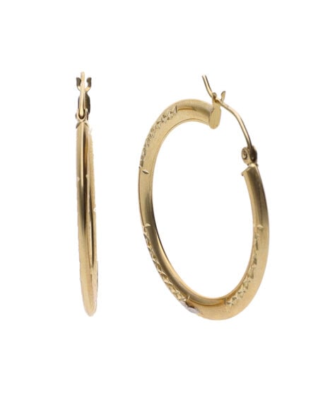 Patterned Gold Hoop Earrings