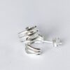 Silver 3 Bar Cuff Earrings