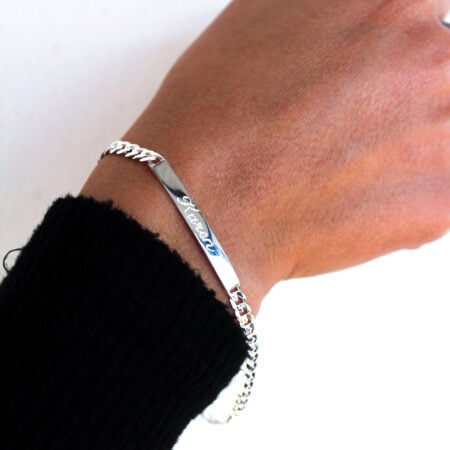 Sterling Silver Engraved ID Bracelet