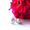Silver Pearl Stud Earrings