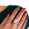 Sterling Pink Swirl Statement Ring