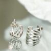 Sterling Silver 3 Bar Cuff Earrings