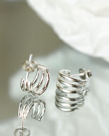 Sterling Silver 3 Bar Cuff Earrings