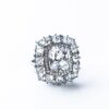 Sterling Silver Cushion Floral Statement ring