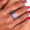 Sterling Silver Pink Swirl Statement Ring