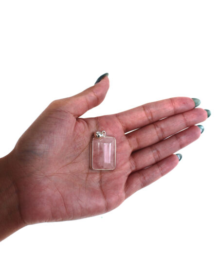 Sterling Silver Rose Quartz Bezel Pendant
