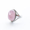 Sterling Silver Rose Quartz Oval Statement Ring
