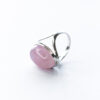 Sterling Silver Rose Quartz Oval Statement Rings